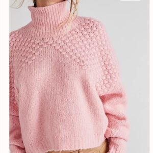 Free People Pink Turtleneck Sweater
